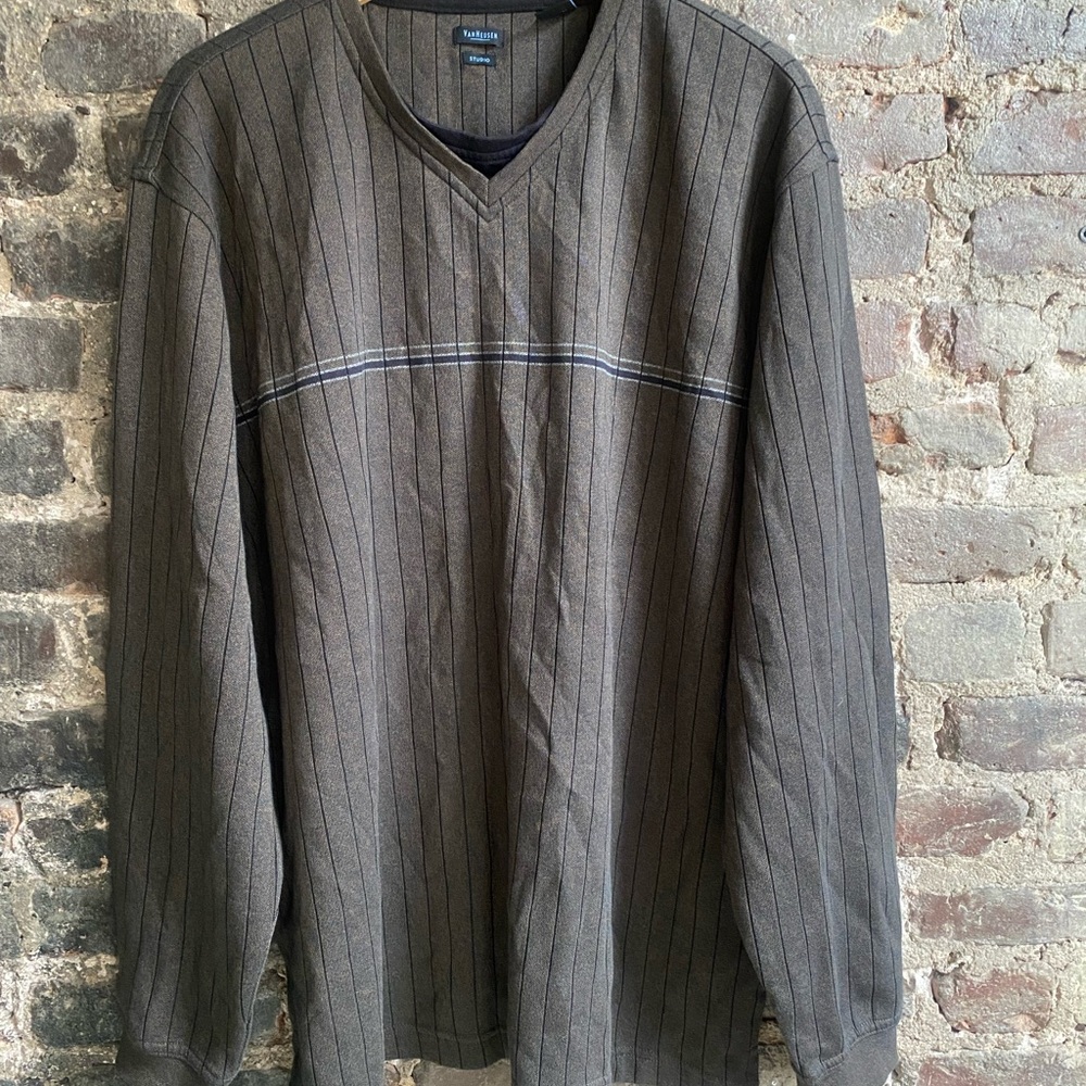 Van Heusen Pullover Sweater V-Neck Cotton Blend Size XL